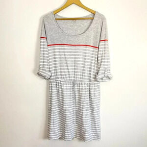 Banana Republic Gray and White Striped Dress